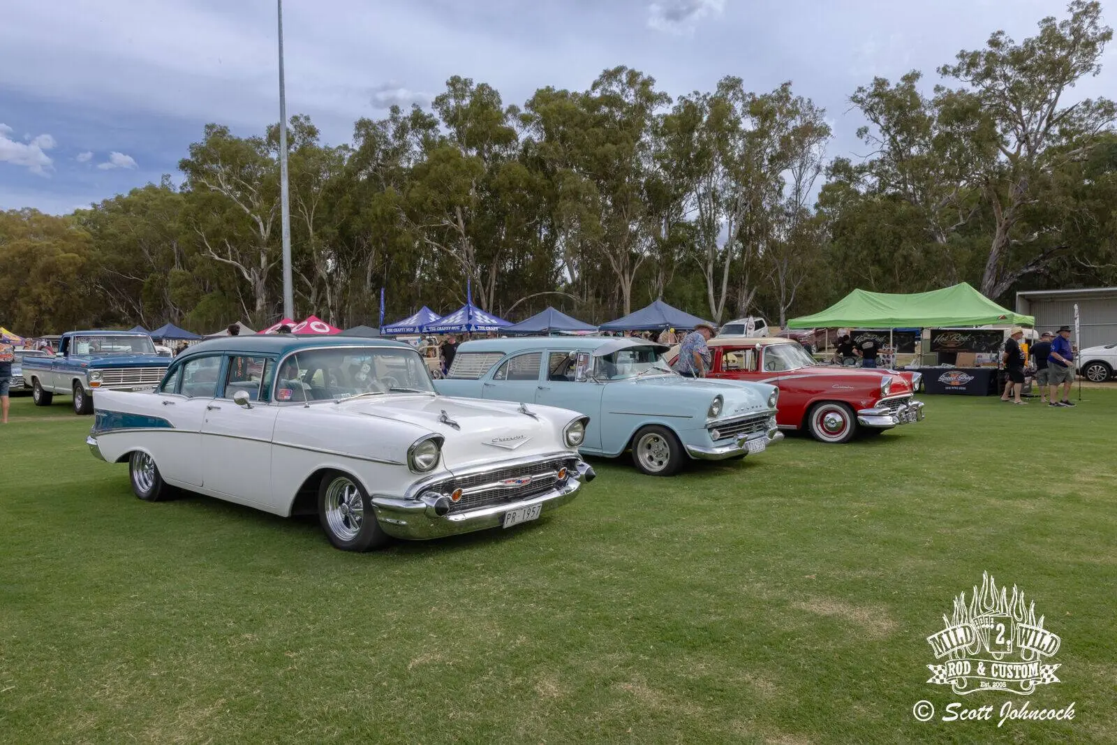 Custom hot rod at event